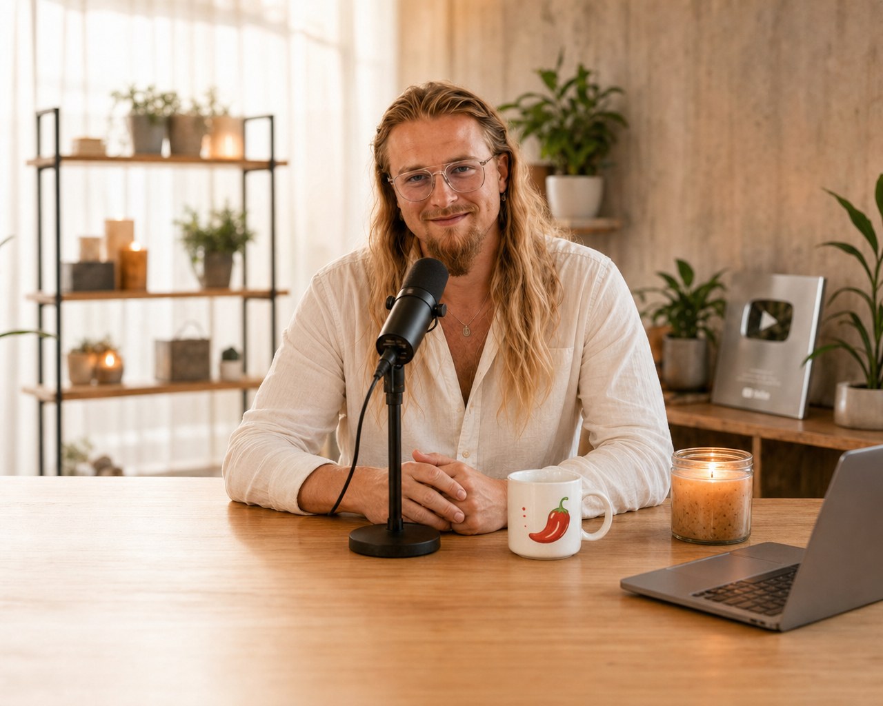 Spencer at his studio desk